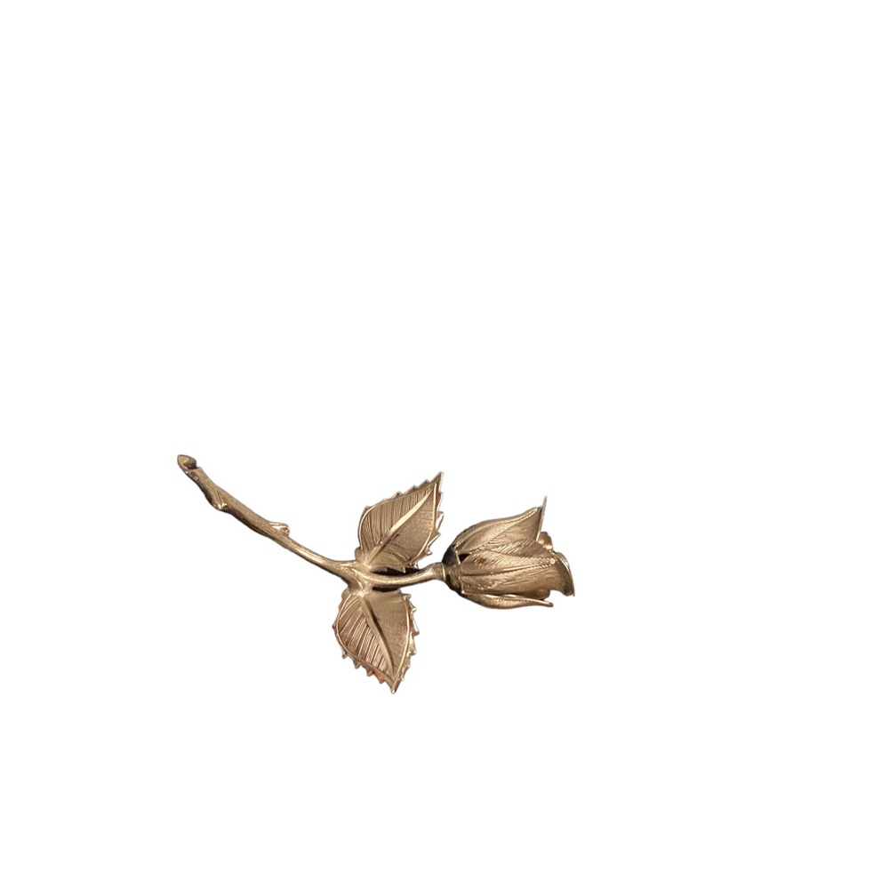 Vintage Silvertone Rosebud Brooch - Picture 3 of 8